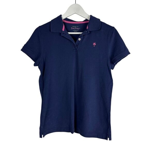 Lilly Pulitzer Polo top size Small Blue Pima Cotton - Picture 1 of 5